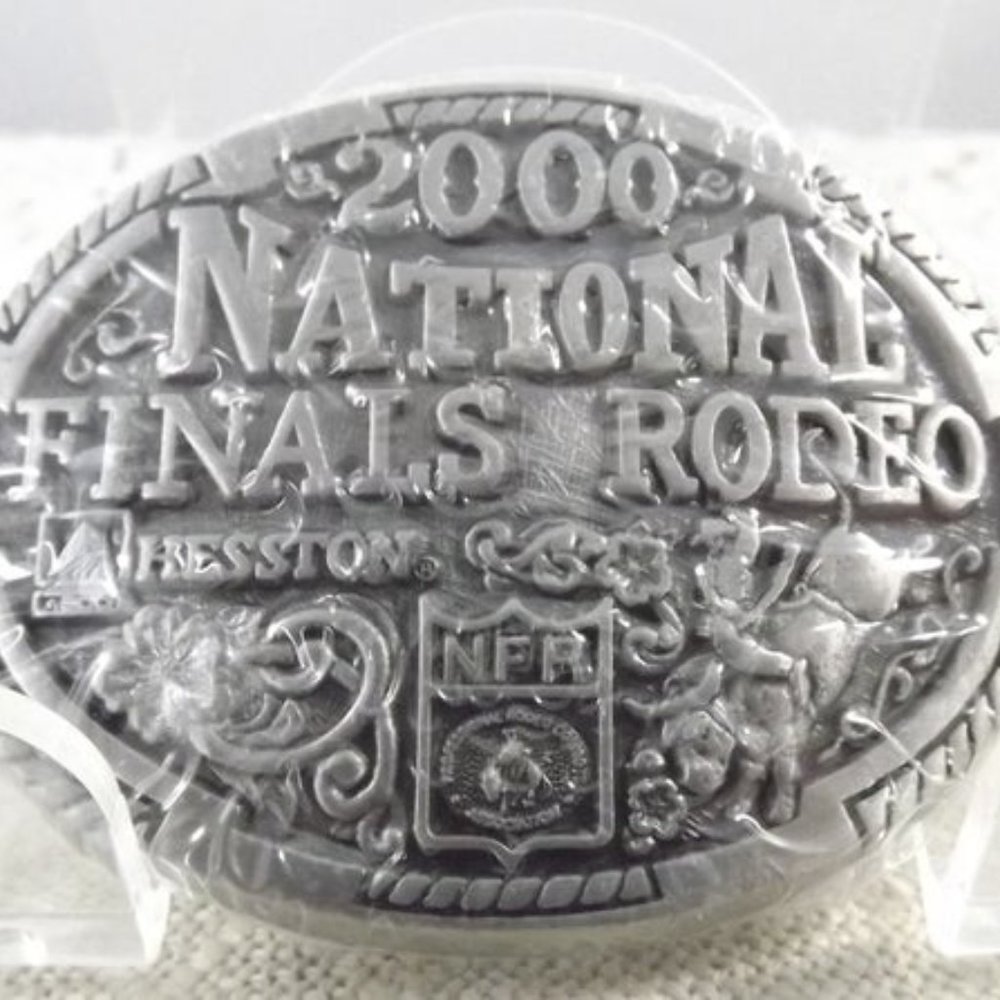 National Finals Rodeo 2000 Hesston Miniature Belt Buckle